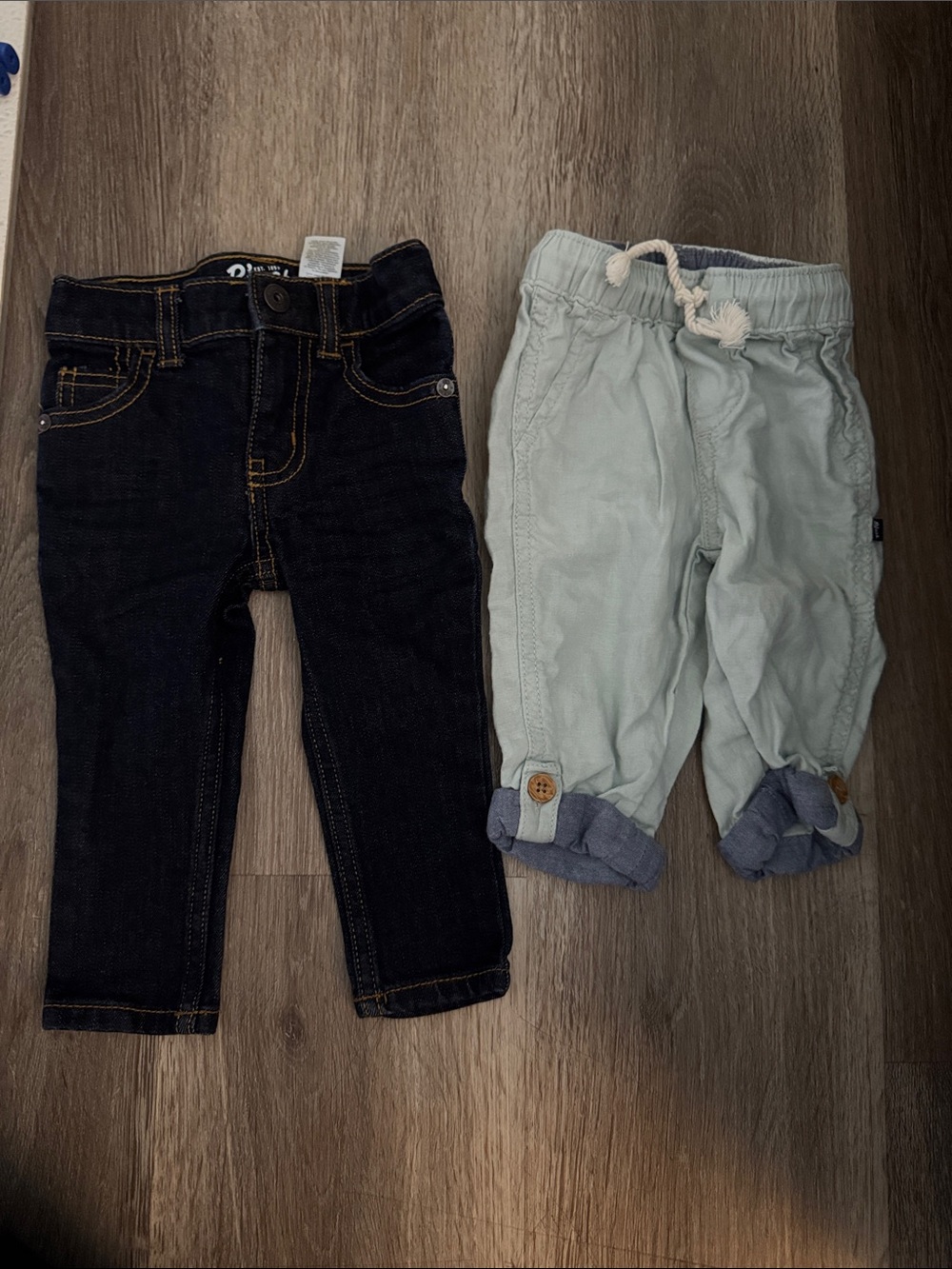 OshKosh B'gosh Light Mint Drawstring Rolled-Cuff Pants